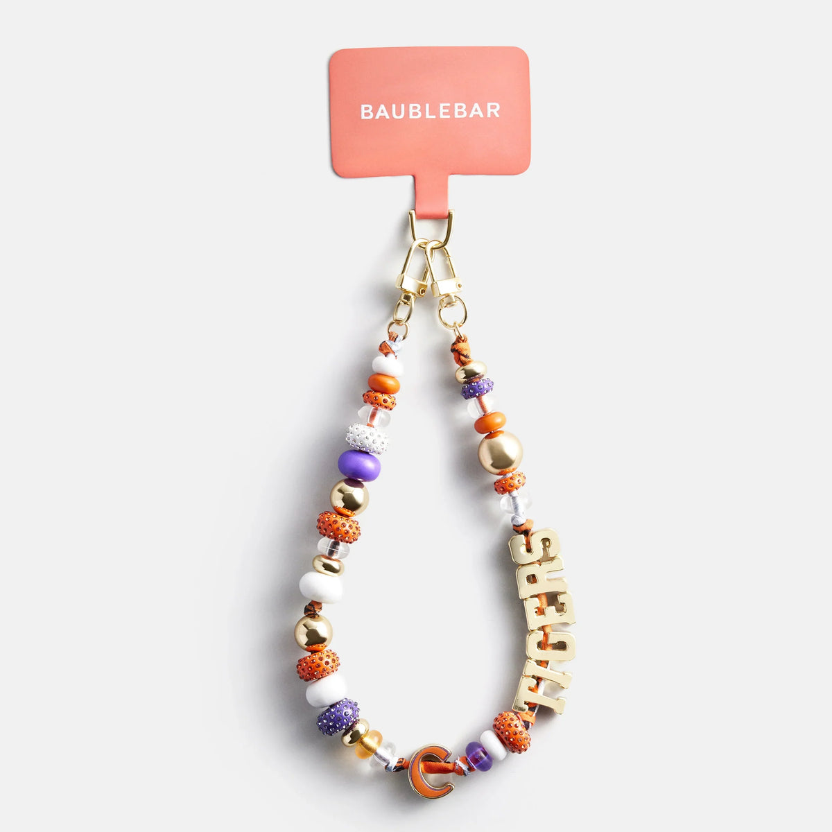 Clemson University Beaded Bandana Phone Charm - Clemson University