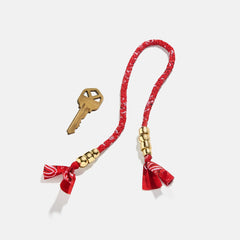 Braided Bandana Bag Charm - Red