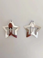 Silver Hollow Out Star Hair Clip