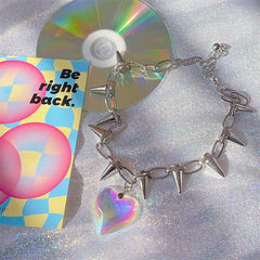 Punk Rivet Heart Necklace