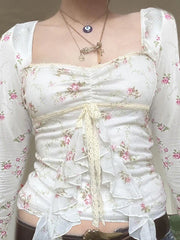 Aurora Floral Girl Lace Top