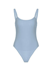 Sleeveless Plain Ribbed Bodysuit