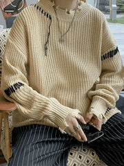 Men'S Irregular Hole Sweater