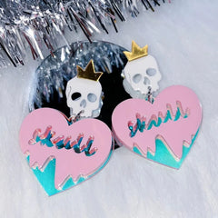 Witch Skeleton Hearts Earrings