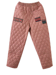 Women'S Thickened Warm Harem Pants Plaid Outer Wear Down Cotton Pants