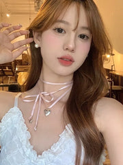 Heart Ribbon Choker