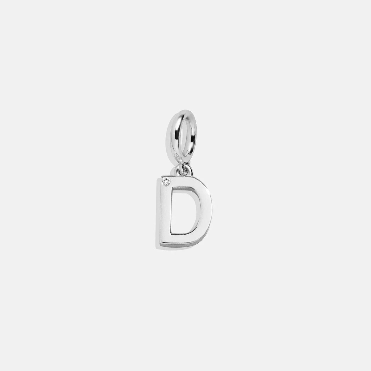 Classic Silver Initial Cluster Charm - D