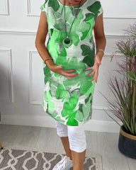 Elinaâ„?Colorful, Relaxed, Long Floral Top