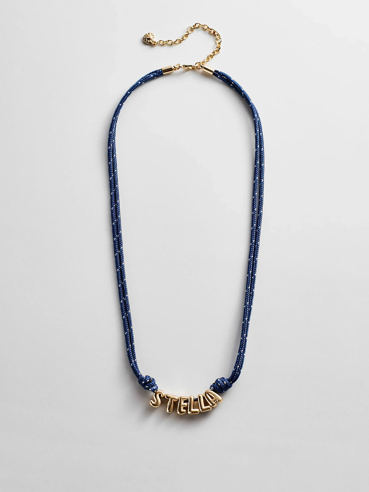 Bubble Letter Custom Paracord Necklace - Navy/White