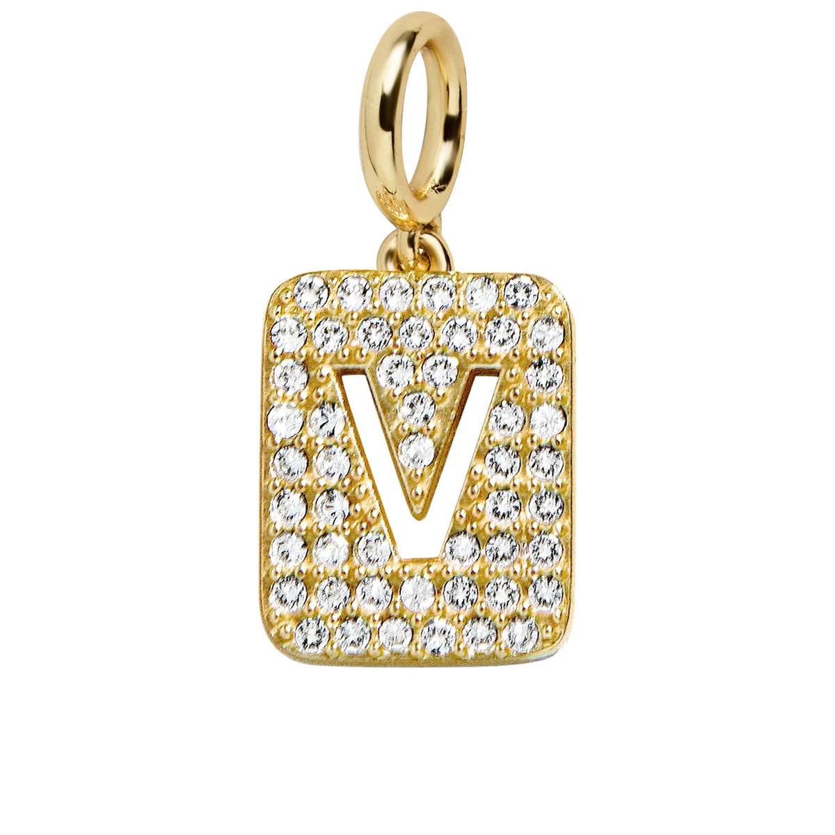 Block Pavé Initial Cluster Charm - V