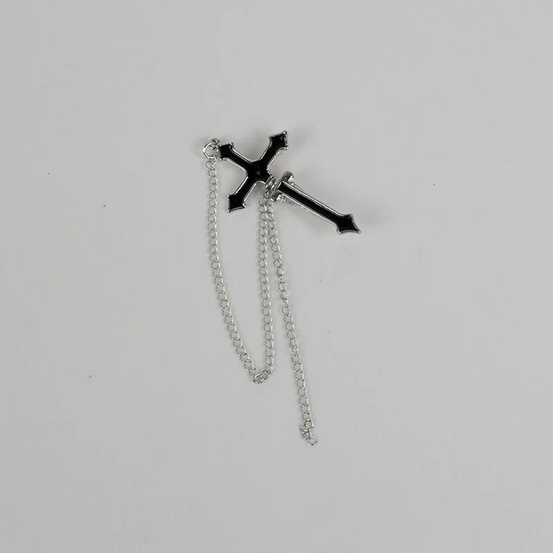 Dark Cross Earring