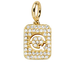 Block Pavé Initial Cluster Charm - Q