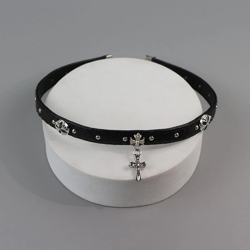 Vintage Cross Punk Choker
