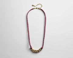 Bubble Letter Custom Paracord Necklace - Red