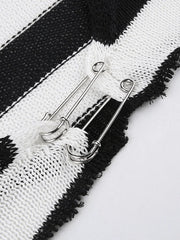Knitted Stripe Long Sleeve Bolero Top