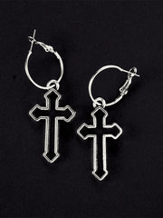 Cutout Cross Drop Earring