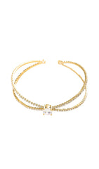Gold Diamante Pendant Cuff Bracelet