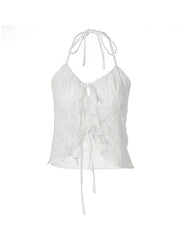 Tie Strap Broderie Lace Corset Top