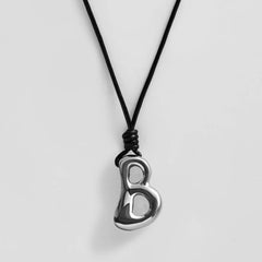 Cord Initial Necklace - Silver