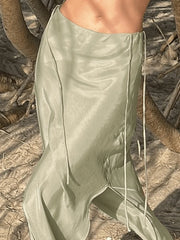 High Slit Satin Maxi Skirt
