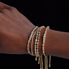 Daphne Pull Tie Bracelet - Gold/Pavé