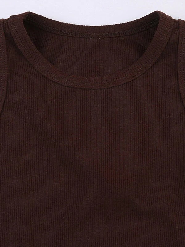Backless Ribbed Knit Cropped Tank Top