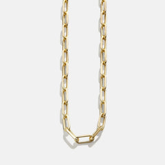 Cluster Charm Necklace Chain - Gold Paperclip Chain