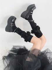 Fairy Core Camellia Texture Stockings