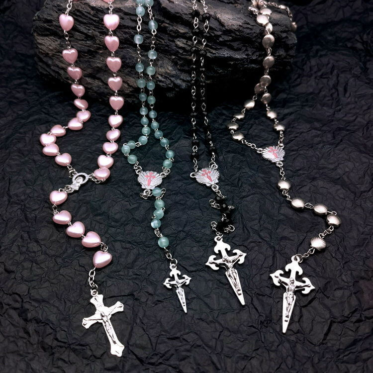 Gothic Cross Heart Necklace