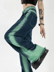 Tie Dye Distressed Baggy Boyfriend Jeans