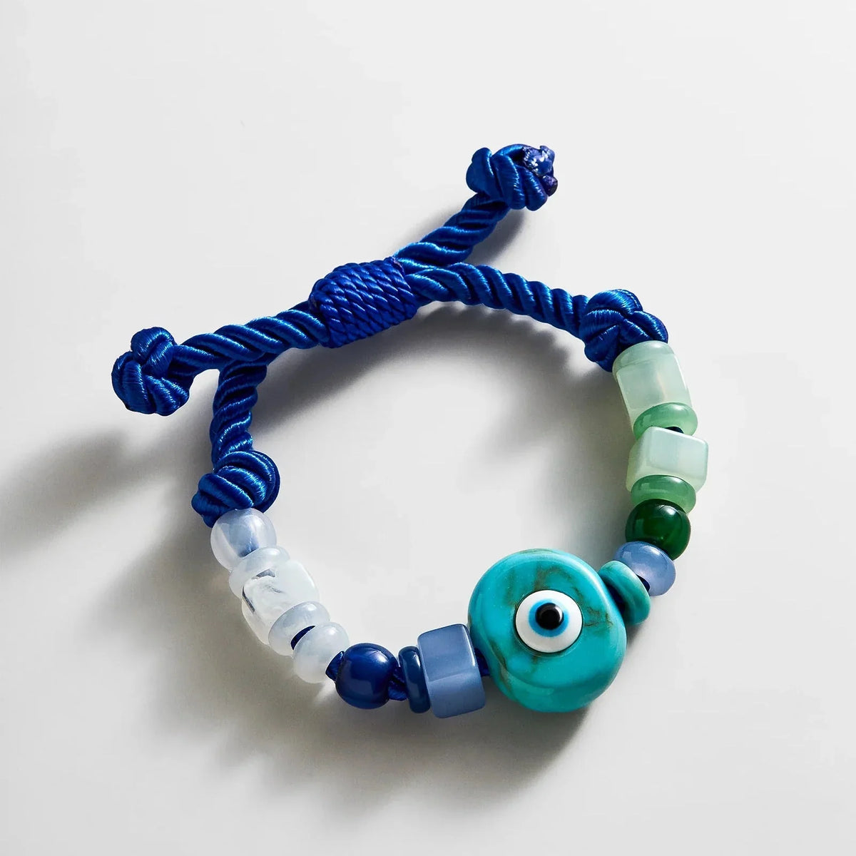 Bright Eyed Beaded Bracelet - Blue