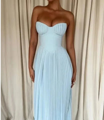 Fashion Strapless A-Line Maxi Dress