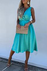 Celebrities Elegant Solid Solid Color V Neck Princess Dresses
