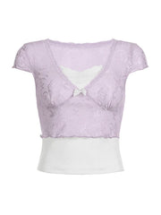 Patchwork Lace Crop Top