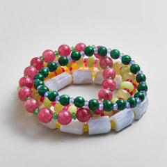 Darcy Semi-Precious Beaded Bracelet Set - Vibrant Multi