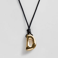 Cord Initial Necklace - Gold