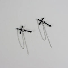 Dark Cross Earring