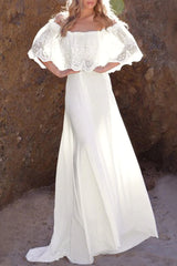 Elegant Formal Solid Lace Off The Shoulder Evening Dress Dresses