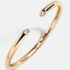 Clara Classic Bezel Cuff - Gold/Pavé
