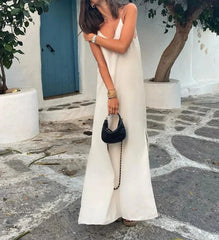 Fashion Elegant V-Neck Split Maxi Dress