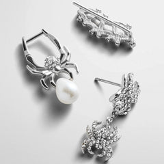 Caught in the Web Spider Earring Set
