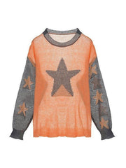 Star Pattern Long Sleeve Knit