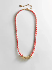 Bubble Letter Custom Paracord Necklace - Red/White