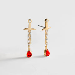 Cutting Edge Gold Dagger Earrings