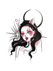 1Sheet Demon Girl Tattoo Sticker