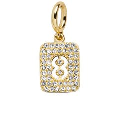 Block Pavé Number Cluster Charm - 8