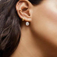 Dani 18K Gold Ear Cuff - Gold/Pavé