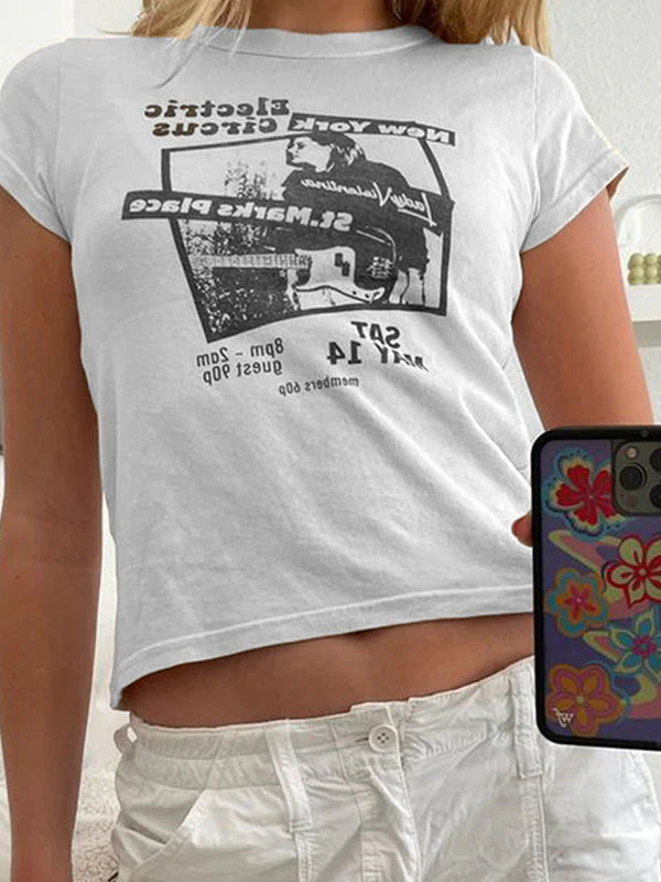 90S Tv Show Graphic Baby Crop Top