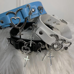 Punk Heart Cross Choker