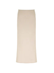 Solid Color Stretch Maxi Skirt